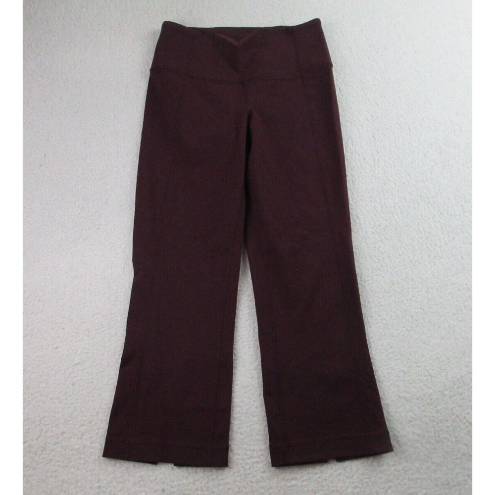 Lululemon Athletica Leggings Womens Sz 2 Burgundy Active Stretch Split Hem Yoga